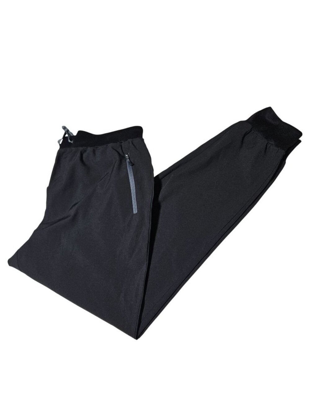 Xtansuo Black Jogger Sweatpants Womens Size XL Zipper Pockets Elastic Cuffs